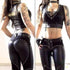 Women's Riveted PU Leather Leggings Solid Casual